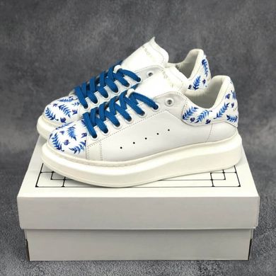 Жіночі кросівки Alexander McQueen White Blue Leaf, 36