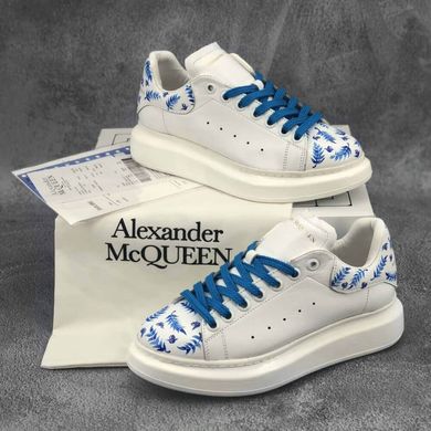 Жіночі кросівки Alexander McQueen White Blue Leaf, 36