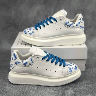 Жіночі кросівки Alexander McQueen White Blue Leaf, 36