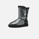 UGG Bailey Button II Bling Black Silver Leather, 36