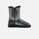 UGG Bailey Button II Bling Black Silver Leather, 36