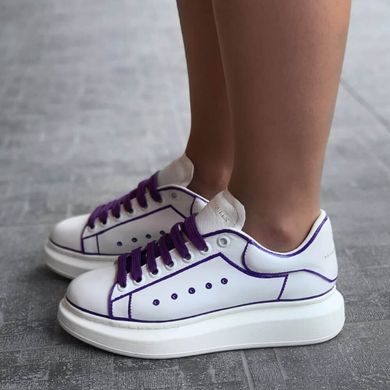 Женские кроссовки Alexander McQueen White Violet Line, 36