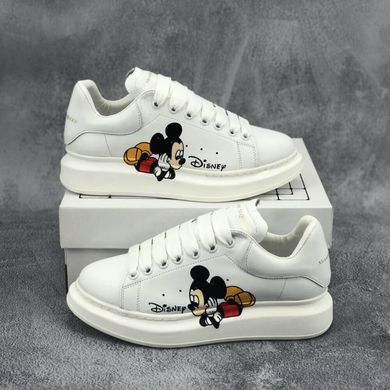 Женские кроссовки Alexander McQueen White Mickey Mouse, 36