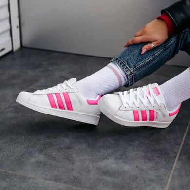 Женские кеды Adidas Superstar White Pink, 36