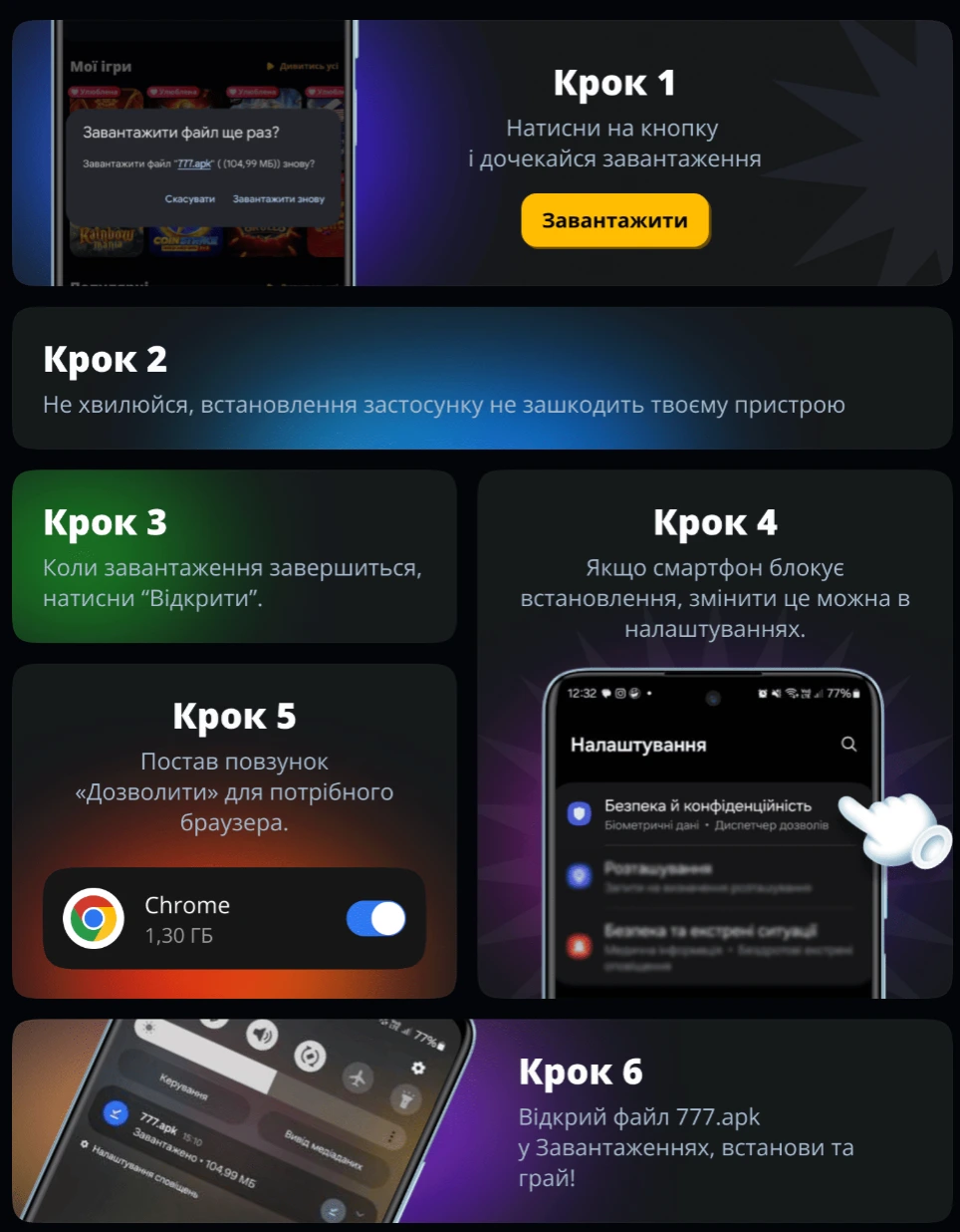 Як скачать 777 додаток на Android: покрокова інструкція